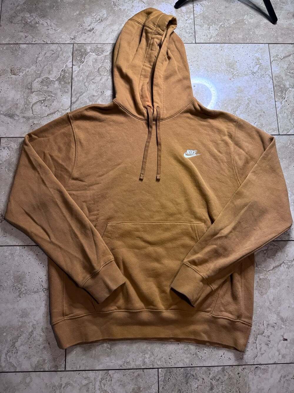 Nike Club Fleece Pullover Hoodie Size M Brown